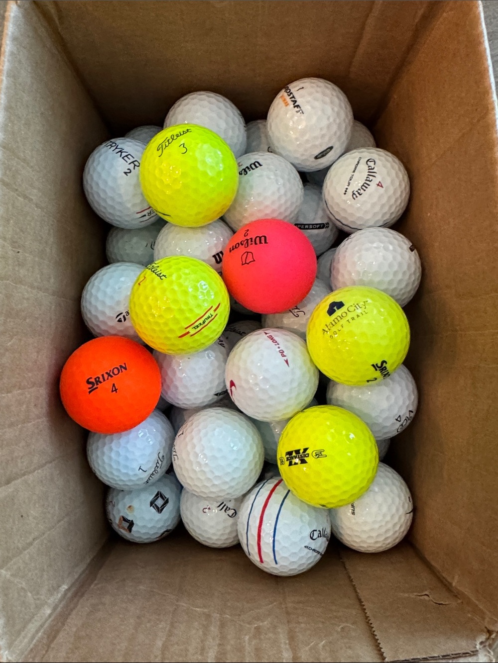 Golf Balls Mixed Lot Titleist Calloway Sporty Assorted Used 40 Golf Balls Bulk
